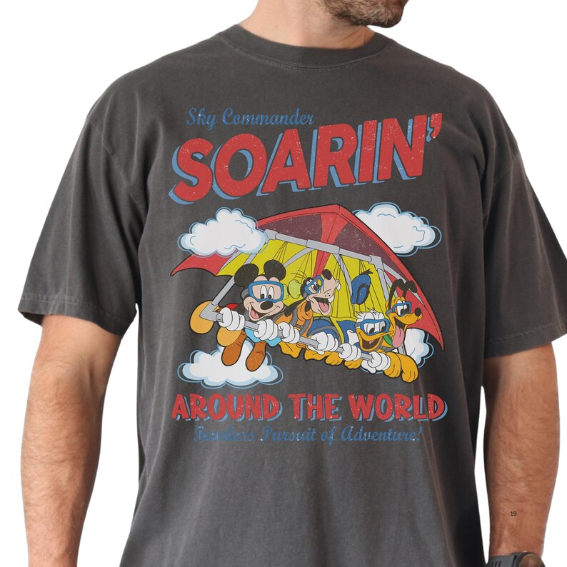 Comfort Color® Mickey and Friend Soarin' Around The World Shirt Epcot Disney Washed Tee Walt Disney World Trip Disney Ride Epcot 001005 Bild 8