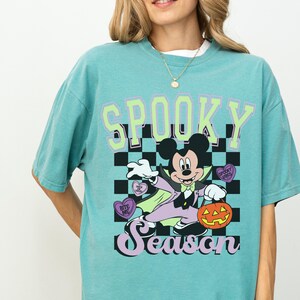 Comfort Color® Spooky Season Mickey Halloween T-shirt Disneyland Halloween Halloween Party Hocus Pocus Shirt Checkered Mickey Pumpkin 00157 image 4