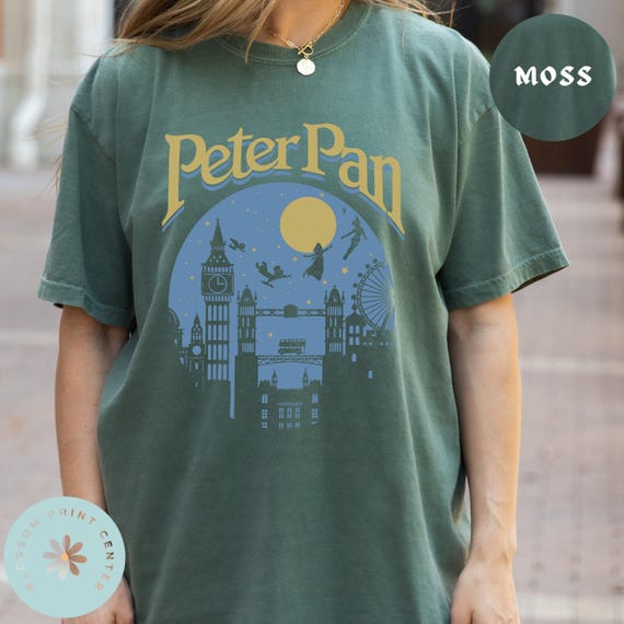 Comfort Color® Retro Disney Peter Pan Shirt, Tinker Bell Wendy Flight to Neverland T-Shirt Disneyland Family Trip Vintage Disney Shirt 00336