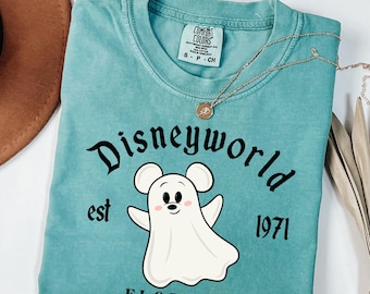 Camisa Comfort Color® Vintage Disneyworld Est. 1971 Florida Halloween Camisa Mickey Fantasma Camisa Minnie Fantasma Disneyworld Halloween 001022