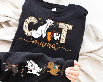 Camiseta Comfort Color® Disney Los Aristogatos, camiseta para mamá gata Marie y nombre personalizado para niños, camiseta de cumpleaños de Marie para el Día de la Madre de Los Aristogatos 00837