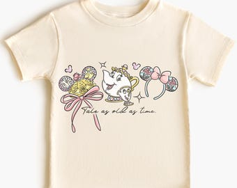 Comfort Color® Disney Princess Belle toddler shirt Coquette Bow Tale As Old As Time shirt Disney Princess shirt Beauty And Beast shirt 00960