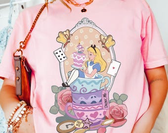 Comfort Colors® Alice in Wonderland Floral Shirt, Vintage Disney Princess Tee, Wonderland Adventure Tee, Disney Trip Shirt, 01177