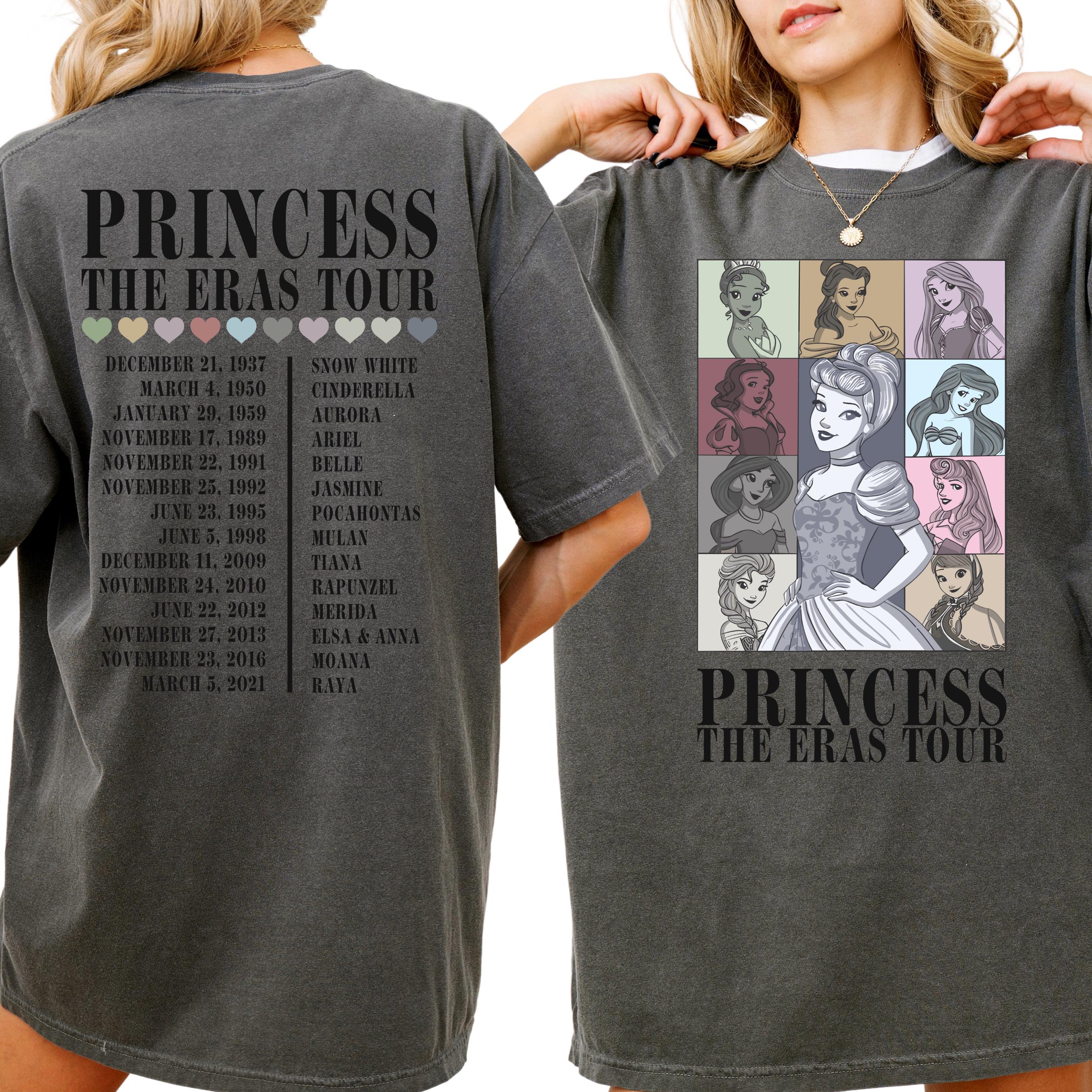 Comfort Colors Disney, Disney Eras Shirt, Disney princess tee, Princess tour shirt, eras tour, princess eras tour, wdw princess shirt 0127