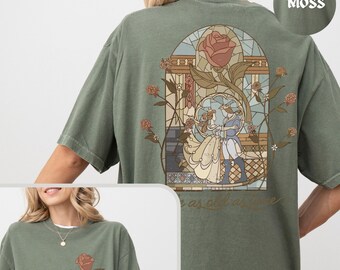Camiseta Comfort Color® Vintage Tale As Old As Time, Princesa Disney, Camiseta Disney La Bella y la Bestia, Regalo para ella, 00270