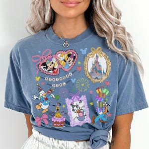 Comfort Color® Disney and Friends Birthday Girl Shirt, Minnie Mouse Tee, Disney, Disney birthday Trip t-shirt, disney girl birthday, 00755 image 5