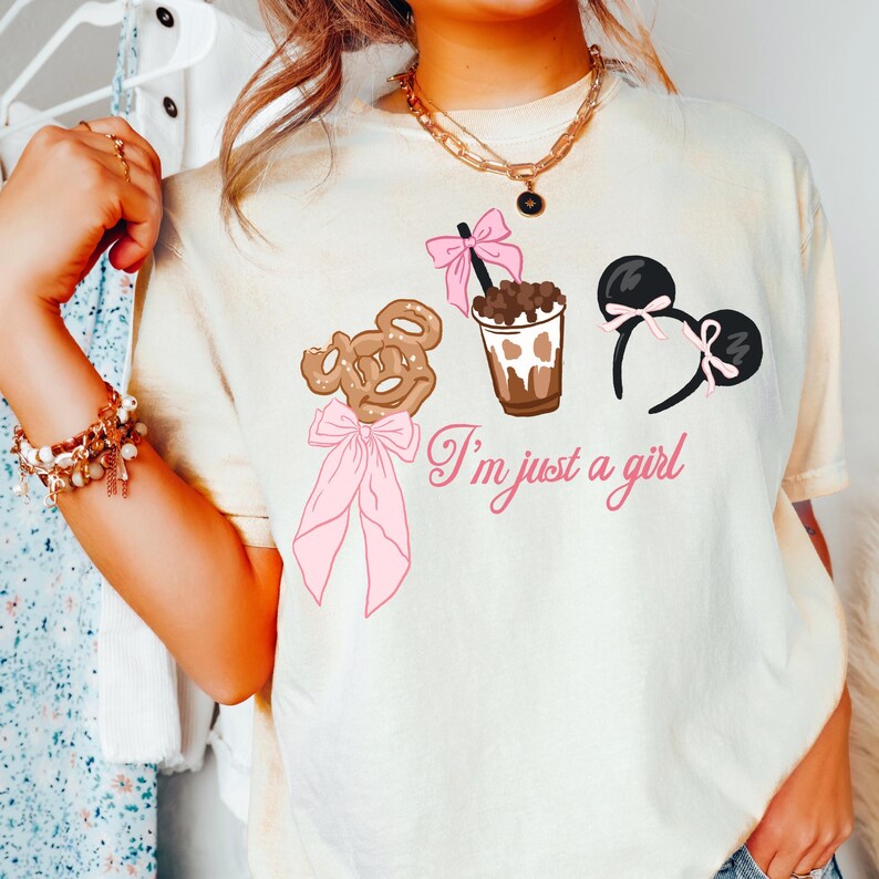 Comfort Color Disney Coquette Bows Watercolor Disney girl Cake T-Shirt Magic Kingdom Magical Snack tee EPCOT snack shirt 00901 画像 8