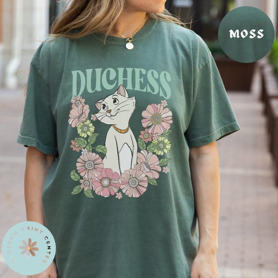 Comfort Color® Retro The Aristocats Duchess Floral Shirt, Marie Thomas Shirt, Family Vacation Shirt, Disney Animal Lover Tee, 00333