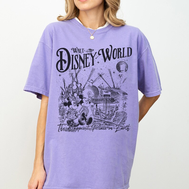Comfort Color® Walt Disney World Shirt, The Happiest Place on Earth Shirt, Disney trip 2024, Disney Dream Shirts, Mickey Minnie Shirt, 00218 afbeelding 3
