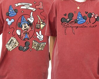 Comfort Colors® Mickey Sorcerer Some Imagination Huh Shirt, Vintage Disney Fantasia Tee, Magical Disney Trip Tee 001207