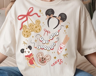 Comfort Color® Disney Christmas Mickey Ear Shirt Disney Christmas tee Disney Xmas Kids Shirt Disney Holiday Trip Disney Christmas tee 00952