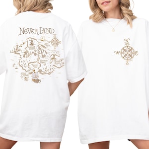Comfort Color® Disney Neverland map Shirt Peter Pan Tee Tinker Bell Wendy Flight to Neverland T-Shirt Disneyland Family Trip 00539 image 4