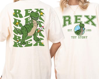Comfort Color® 2-sided Rex Dinosaur t-shirt, Pixar Toy Story sweatshirt, Disney Toy Story shirt, disney trip tee, disney vacation tee, 00579