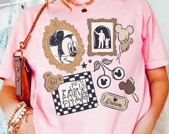 Comfort Colors® Coquette Bow Mickey Shirt, Checkered Mickey Tee, Vintage Disney Snacks Shirt, Disney Foodies Shirt 00825