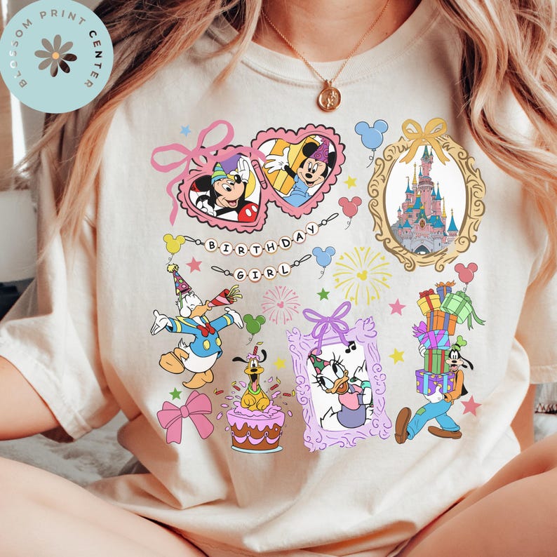 Comfort Color® Disney and Friends Birthday Girl Shirt, Minnie Mouse Tee, Disney, Disney birthday Trip t-shirt, disney girl birthday, 00755 image 4