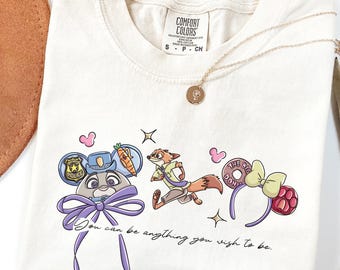 Comfort Color Disney Zootopia Shirt, Nick and Judy Tee, Funny Disney Animal Shirt, Zootopia Police Department Tee, Disney Trip Tee 001256
