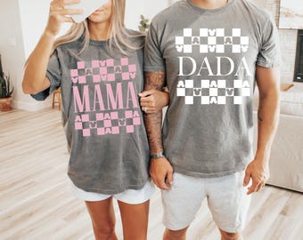 Comfort Color® Disney Mama and Dada Shirt, Mickey Ears Dad Shirt, Minnie Mama Shirt, Disney Family Shirt, New Mom Shirt, New Dad Shirt 00240