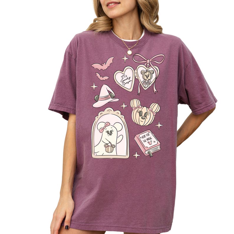 Comfort Color® Disney Mickey Minnie Ghost shirt Spooky Season with Pumpkin tee Minnie Boo T-shirt Halloween Party Mickey Not So Scary 00984 image 1