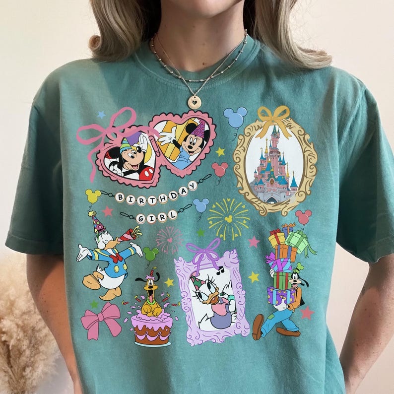 Comfort Color® Disney and Friends Birthday Girl Shirt, Minnie Mouse Tee, Disney, Disney birthday Trip t-shirt, disney girl birthday, 00755 image 4