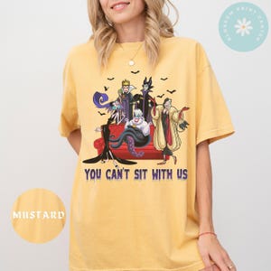 Comfort Color® Retro Villains You can not sit with us Shirt, Disney Halloween Shirt, witch shirt, Disneyland Halloween Shirt, 0278 image 4