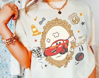 Comfort Color® Disney Cars Coquette Bow Lightning McQueen Shirt Disney Pixar Characters Disneyland Trip Shirt Toddler McQueen tee 00914