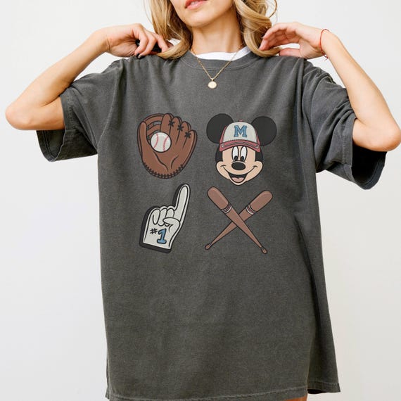 Comfort Color® Mickey Baseball Shirt, Baseball Mom Shirt,  Baseball Dad Shirt, magical castle shirt Disney trip Disney Christmas Gift 00103