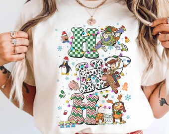 Comfort Colors® Ho Ho Ho Toy Story Christmas Shirt, Buzz And Woody Disney Xmas Tee, Jessie Holiday Shirt, Pixar Christmas Trip Tee 001162