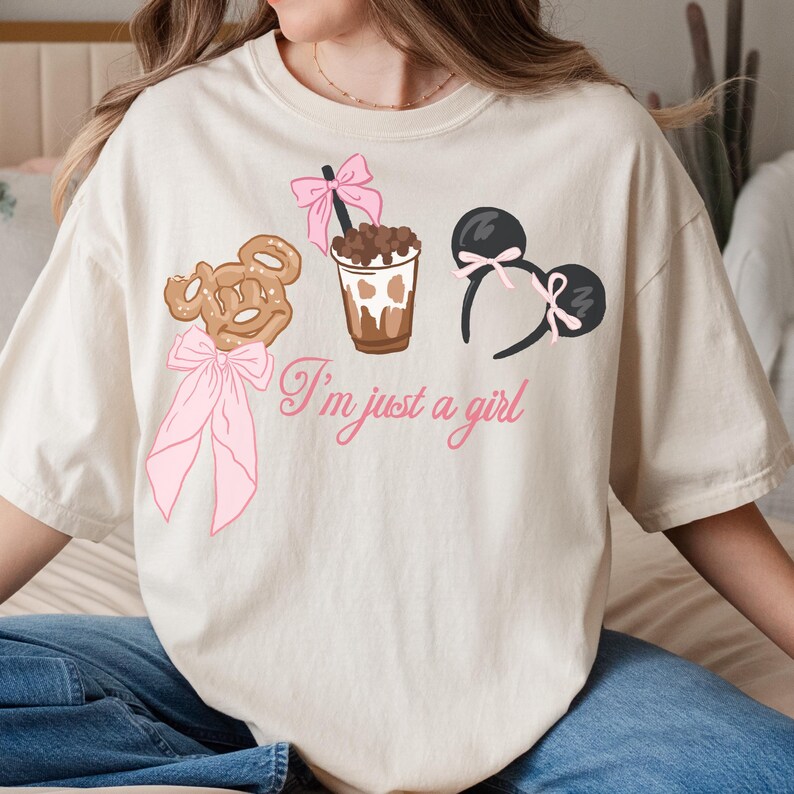 Comfort Color Disney Coquette Bows Watercolor Disney girl Cake T-Shirt Magic Kingdom Magical Snack tee EPCOT snack shirt 00901 画像 4