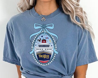 Comfort Color®  Disney Destiny Cruise Shirt with Coquette Bow, Disney Cruise t-shirt, Disney trip, Disney family Matching Sweatshirt, 00717