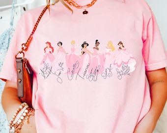 Comfort Color® Disney Princess  Shirt Disneyworld Shirt Princess Cinderella Belle Ariel Snow White Tiana Aurora Disney Girl Trip Shirt 00973