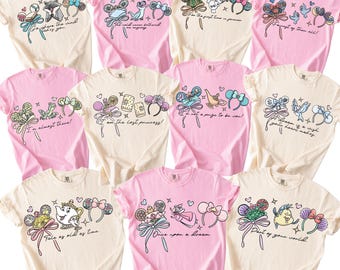 Comfort Color® Disney Princess Shirt Disneyworld Shirt Cinderella Belle Rapunzel Ariel Snow White Jasmine Disney Trip Birthday 00971
