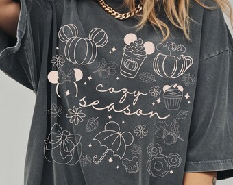 Comfort Colors® Mickey Cozy Season Shirt, Disney Fall Vibes Tee, Cute Autumn Mickey Top, Disney Trip Outfit, Disney Autumn Shirt 001065
