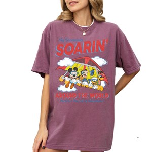 Comfort Color® Mickey and Friend Soarin' Around The World Shirt Epcot Disney Washed Tee Walt Disney World Trip Disney Ride Epcot 001005 Bild 10