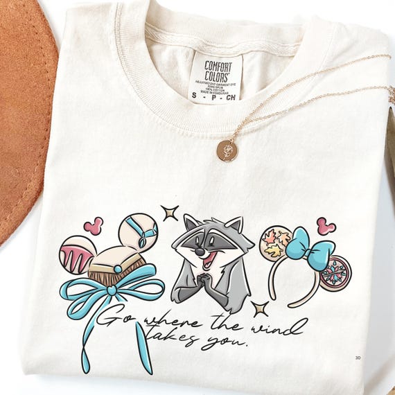 Comfort Colors® Pocahontas Raccoon Shirt, Disney Meeko Shirt, Cute Pocahontas Meeko Raccoon T-Shirt, Family Disney Trip Tee 001061