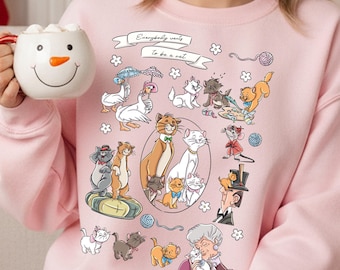 Comfort Color®Vintage Aristocats Bonjour Shirt, Disney Aristocats Tee, Everybody Wants to Be a Cat Shirt, Disney Family Vacation Tee, 001230