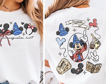 Comfort Colors® Mickey Sorcerer Tee, Vintage Fantasia Some Imagination Huh Shirt, Magical Disney Trip Shirt, Retro Wizard Mickey Tee 001207