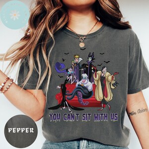 Comfort Color® Retro Villains You can not sit with us Shirt, Disney Halloween Shirt, witch shirt, Disneyland Halloween Shirt, 0278 image 2