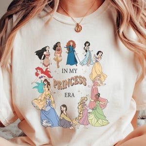 Comfort Color® Disney In My Princess Era Shirt Disneyworld Shirt Cinderella Belle Rapunzel Ariel Snow White Disney Girl Trip Shirt 00226