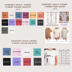 a women's t - shirt with different colors and sizes