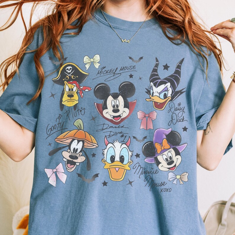 Comfort Color® Disney Mouse And Friends Signature Halloween Shirt Disney Spooky Shirt Mickey and Friends Fall Sweat Spookiest place 00932 image 1