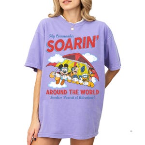 Comfort Color® Mickey and Friend Soarin' Around The World Shirt Epcot Disney Washed Tee Walt Disney World Trip Disney Ride Epcot 001005 Bild 9