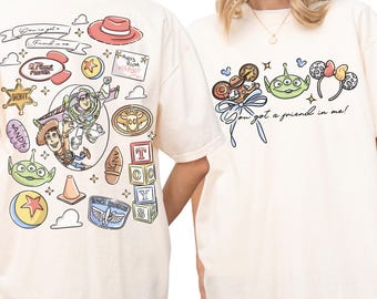 Comfort Colors® Disney Pixar Toy Story Shirt, Woody Buzz Rex Hamm Tee, Pizza Planet Shirt, Disneyland Magic Kingdom Trip Tee 001141