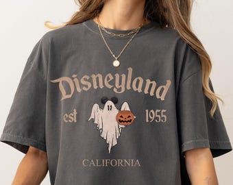 Comfort Color® Retro Disneyland Est 1955 California Mickey Ghost Shirt, Disneyland Halloween Shirt, Disney Mickey Halloween, 00106