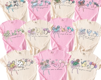 Comfort Color® Disney Princess Shirt Disneyworld Shirt Cinderella Belle Rapunzel Ariel Snow White Jasmine Disney Trip Birthday 00971