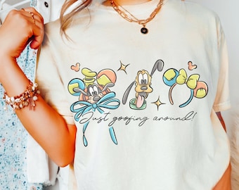 Camiseta Disney Goofy Comfort Color® Camiseta divertida de Disney "Just Goofy around" Camiseta Disney Trip Camiseta Disney Goofy para niños pequeños Camiseta Disney Dogs 00966