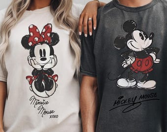 Camiseta retro de Mickey y Minnie de Disney Comfort Colors®, camiseta de Disneyworld, camiseta vintage de Mickey y Minnie de 1928, camiseta de WDW Magic Kingdom 01181