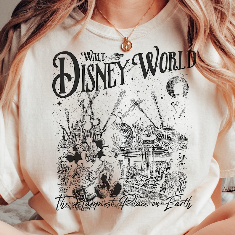 Comfort Color® Walt Disney World Shirt, The Happiest Place on Earth Shirt, Disney trip 2024, Disney Dream Shirts, Mickey Minnie Shirt, 00218 afbeelding 1