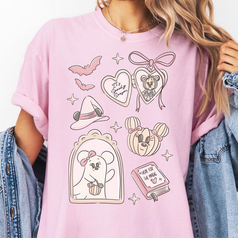 Comfort Color® Disney Mickey Minnie Ghost shirt Spooky Season with Pumpkin tee Minnie Boo T-shirt Halloween Party Mickey Not So Scary 00984 image 3