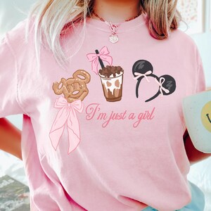 Comfort Color Disney Coquette Bows Watercolor Disney girl Cake T-Shirt Magic Kingdom Magical Snack tee EPCOT snack shirt 00901 画像 1