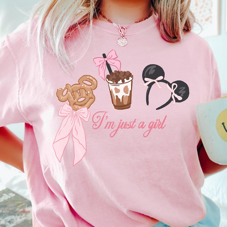 Comfort Color Disney Coquette Bows Watercolor Disney girl Cake T-Shirt Magic Kingdom Magical Snack tee EPCOT snack shirt 00901 画像 1
